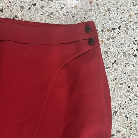 Arnoldo Bassini red faux wrap skirt side zip lined Small s stud - Picture 3 of 7